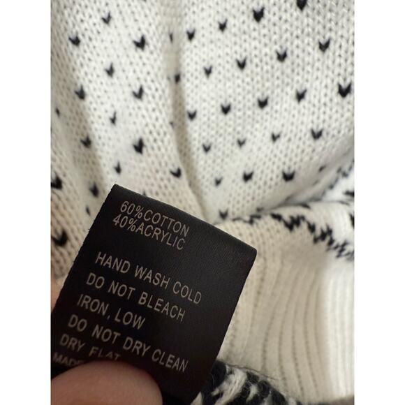 POL Women's Fair Isle Christmas Sweater Reindeer Snowflakes Holiday Size Small - Picture 3 of 4